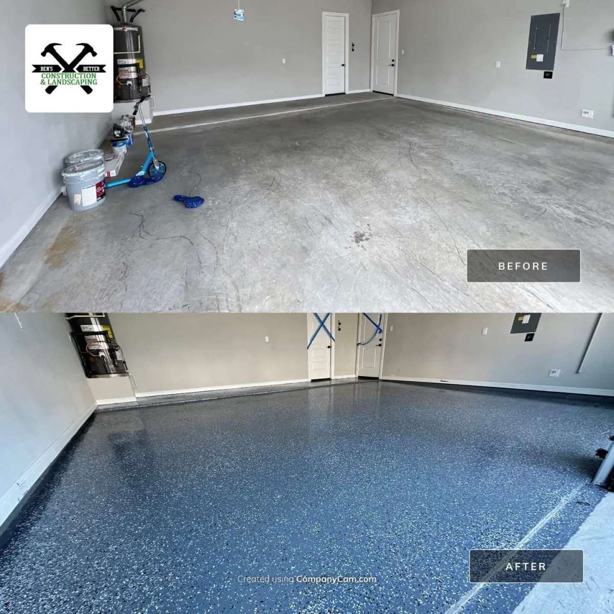 before & after for flooring install 