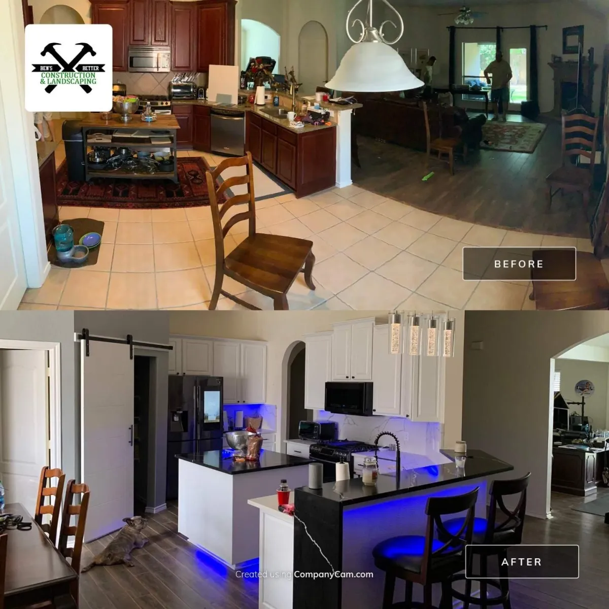 before & after for kitchen remodel