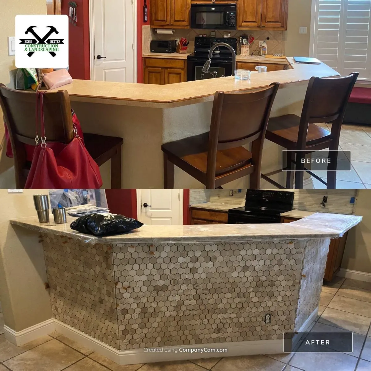 before & after for kitchen remodel