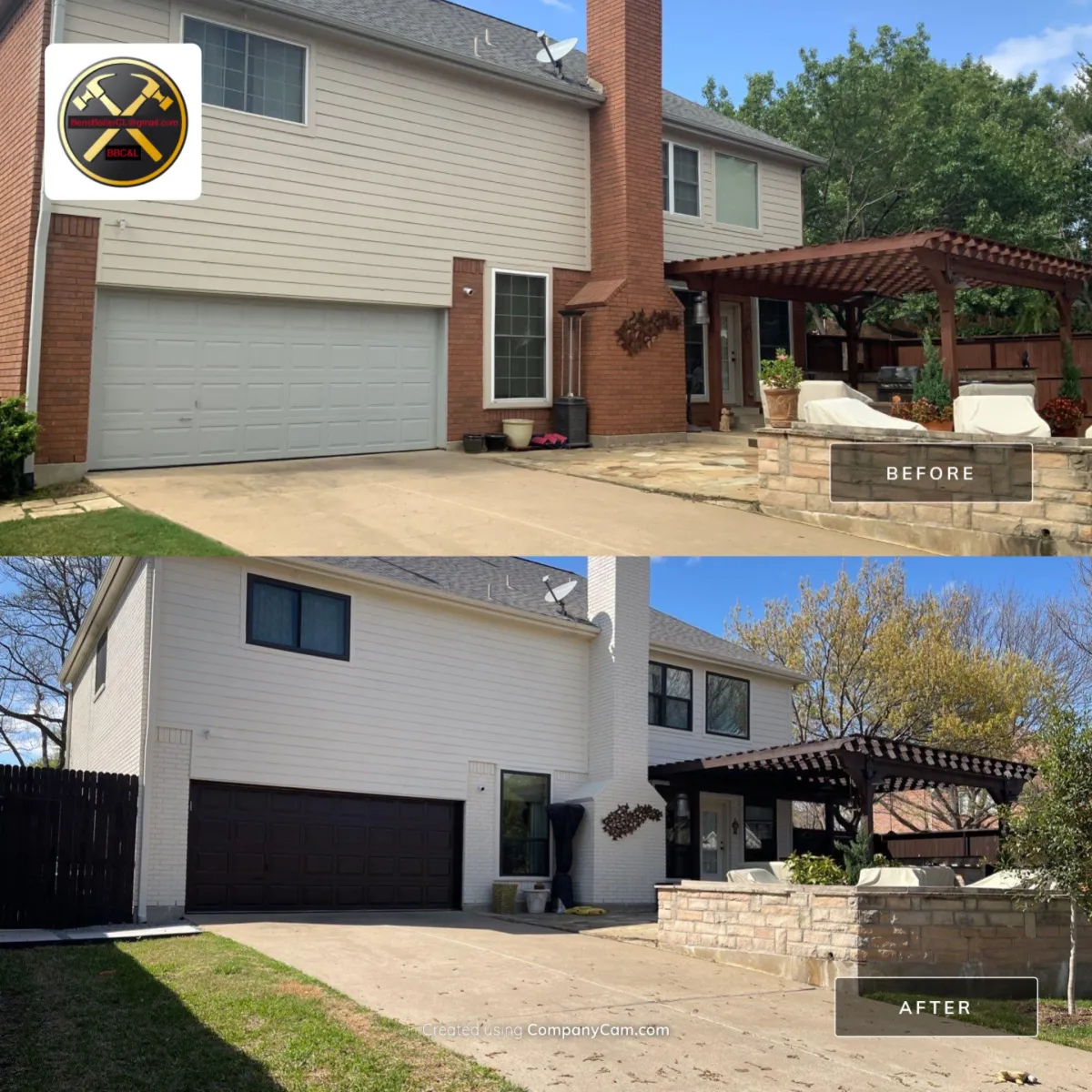 before & after for exterior paint job