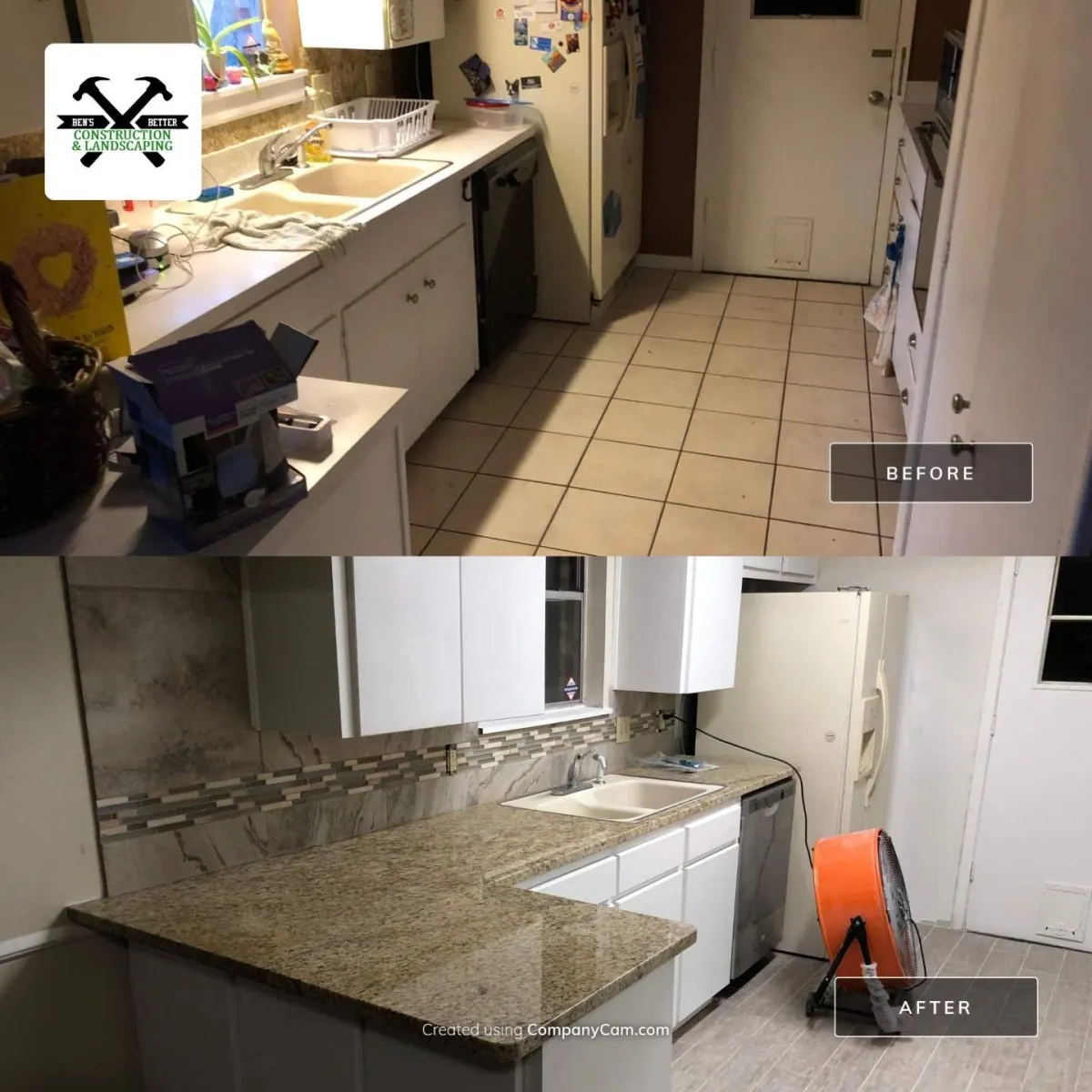 before & after for kitchen counters