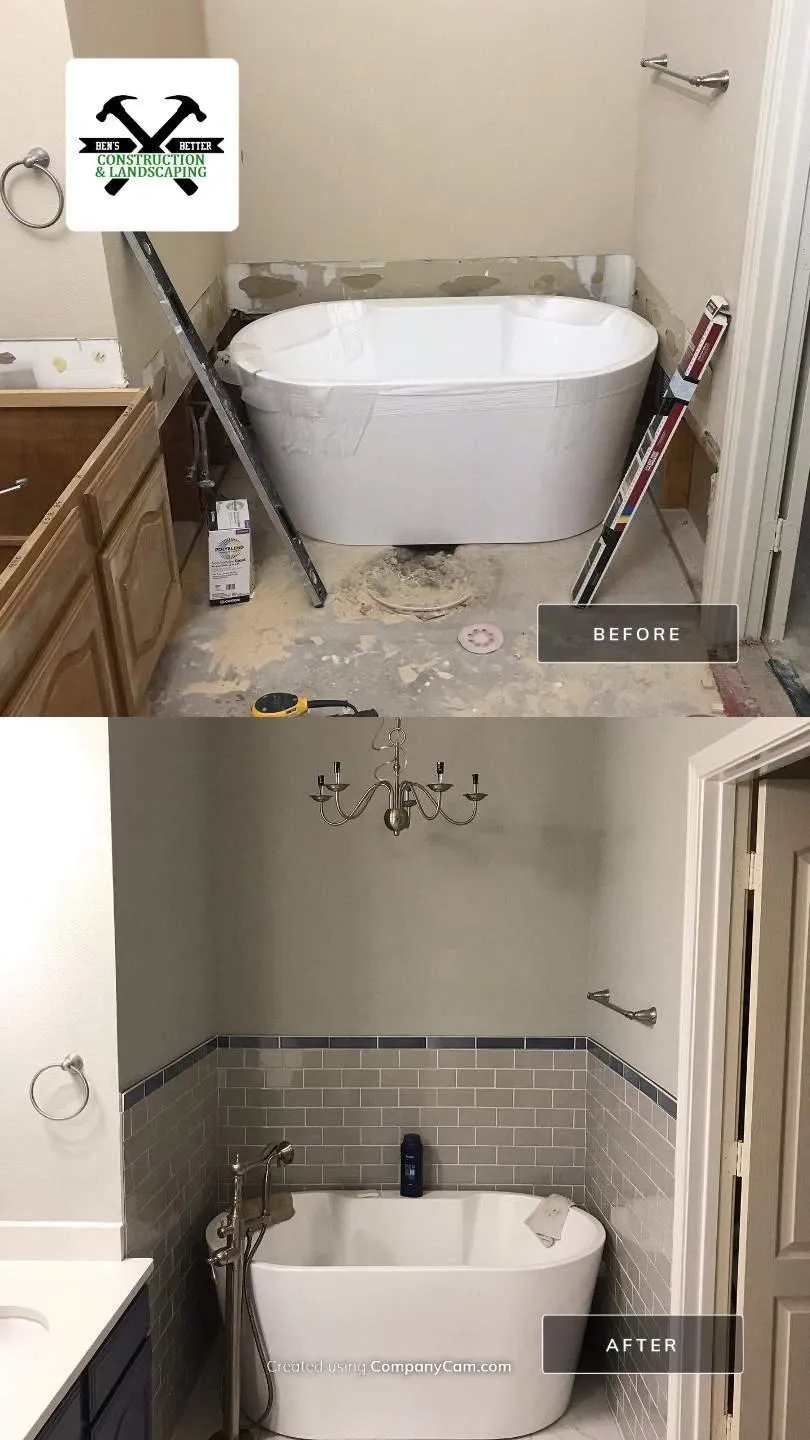 before & after for bathroom remodel