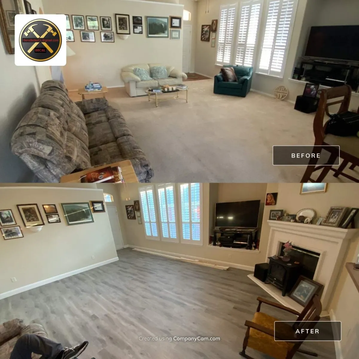 before & after for laminate flooring