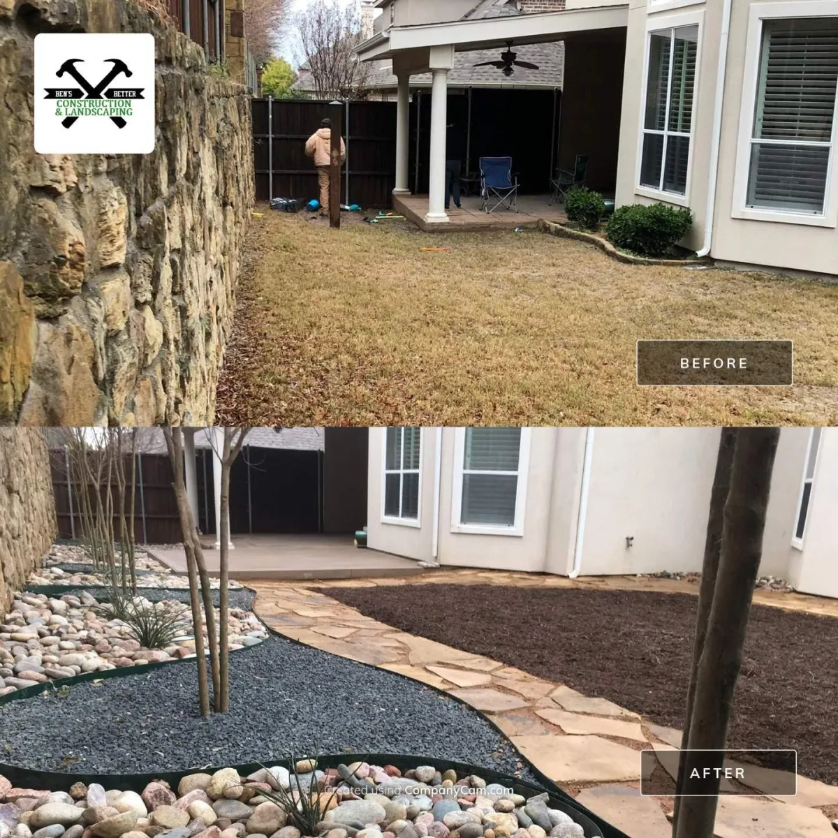 before & after for hardscape