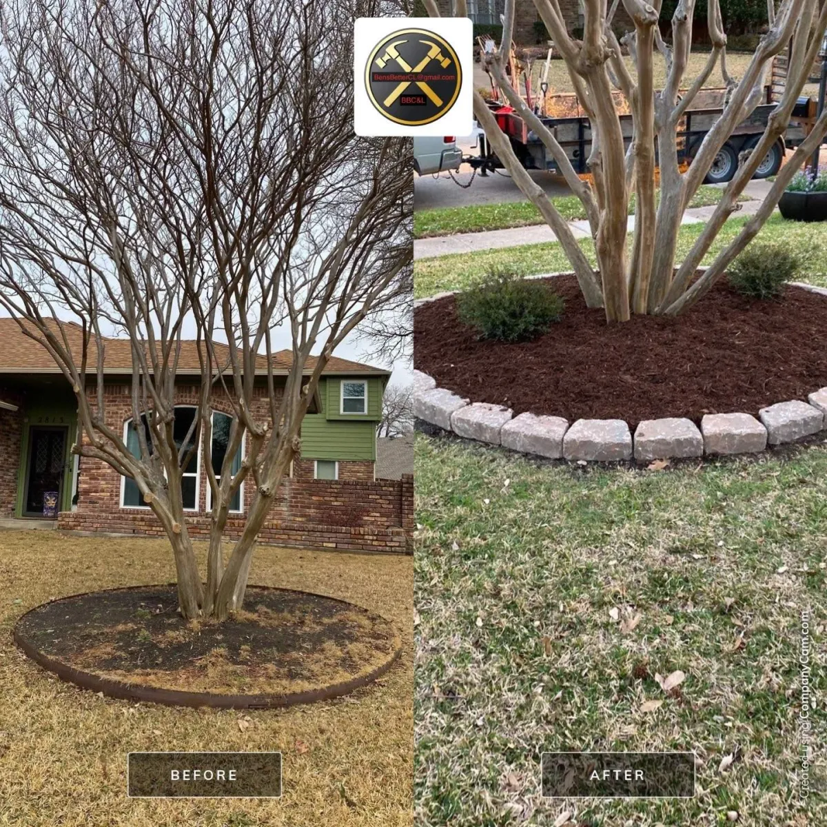 before & after for landscaping