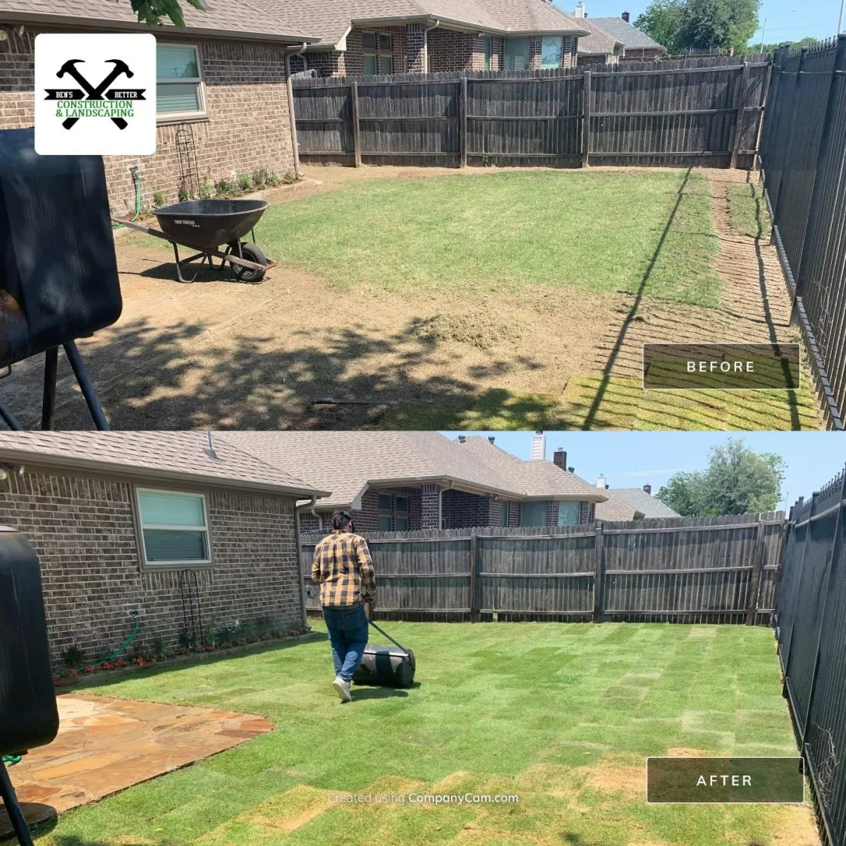 before & after for sod & seeding