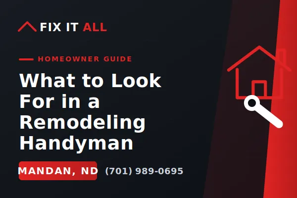 What to Look for in a Home Remodeling Handyman in Mandan, ND