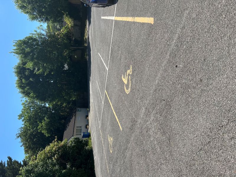 Banwell Village Hall car park with disabled parking spaces for blue badge holders attending these chair yoga classes near Weston-super-Mare.