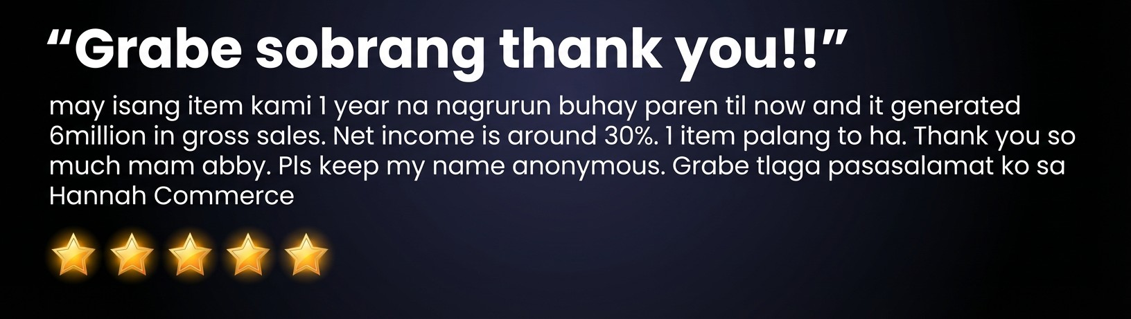 Grabe sobrang thank you!!