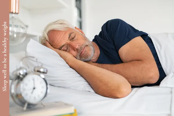 Man sleeping well to support his weight, metabolism and mental clarity.
