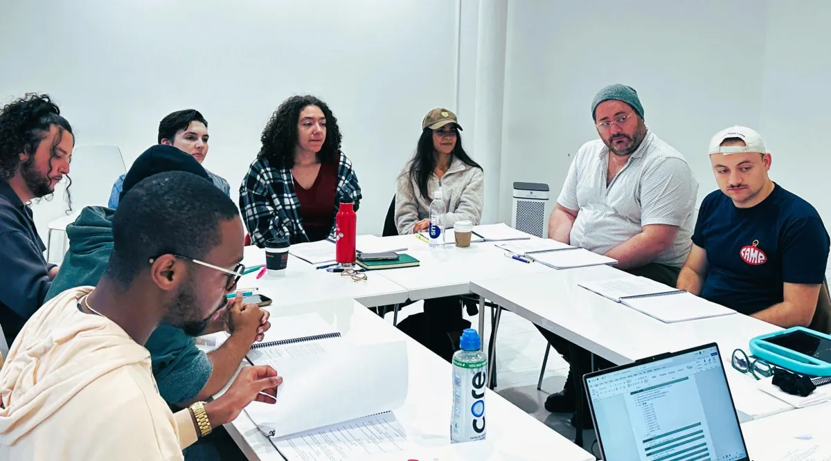 stormetheplay. Cast and Crew gathered with scripts in hand for a tabe read.