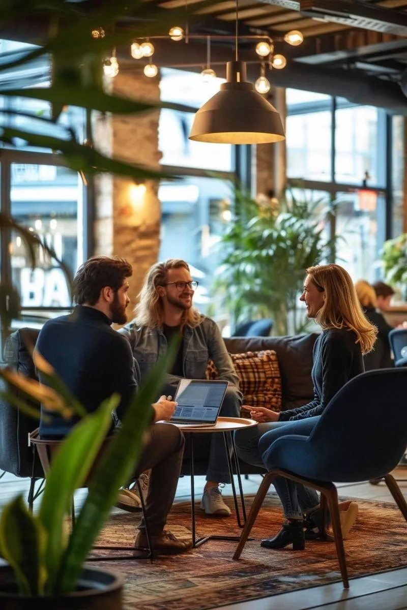 Businesstreffen im Cafe