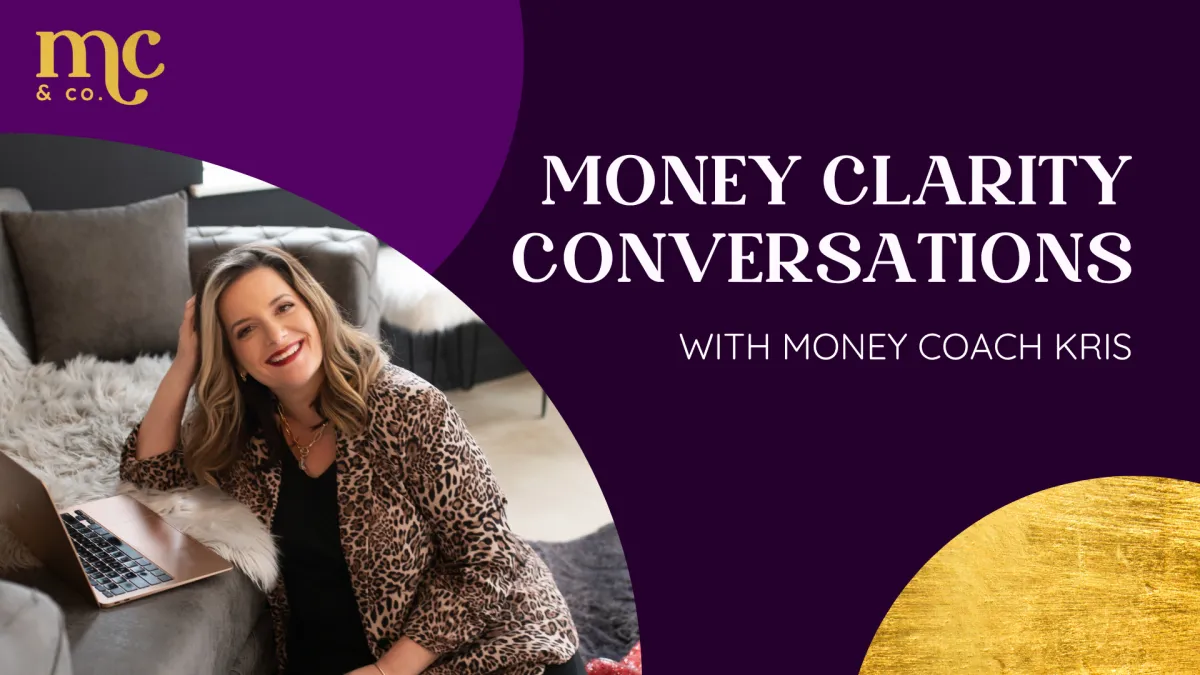 Money Clarity Conversations podcast cover art, episode on money rules for unpredictable income.