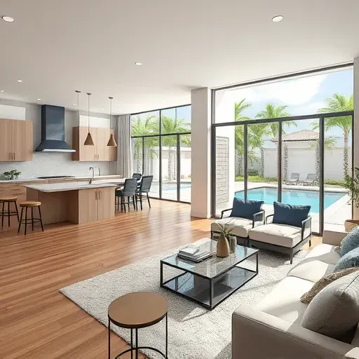 Remodeled home interior in Coral Springs FL showcasing modern design and open space with elegant finishes.