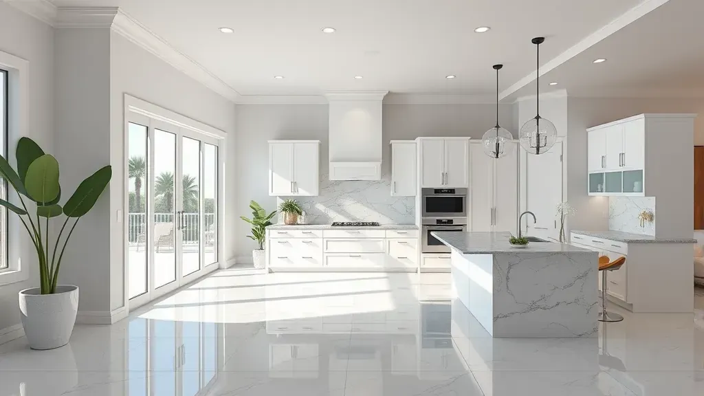 Remodeling in Jupiter, FL showcasing a modern kitchen with sleek design and updated appliances.