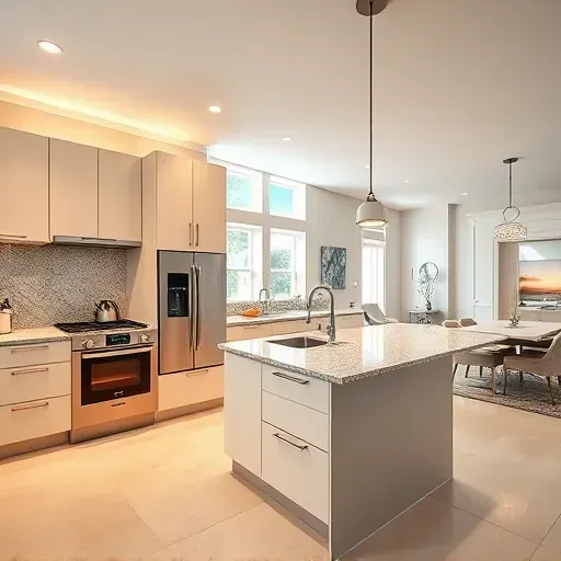 Recently renovated kitchen in Coral Springs FL with modern cabinetry, stainless steel appliances, and bright open layout.