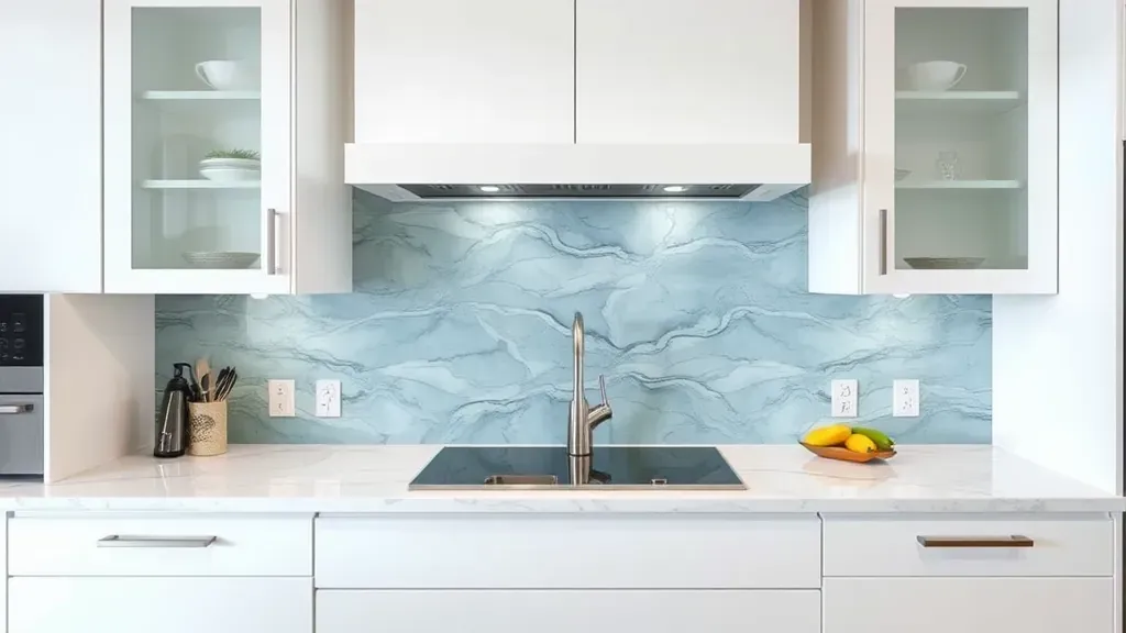 Glass Backsplash Installation projects in Coral Springs FL showcasing modern kitchen designs and vibrant colors