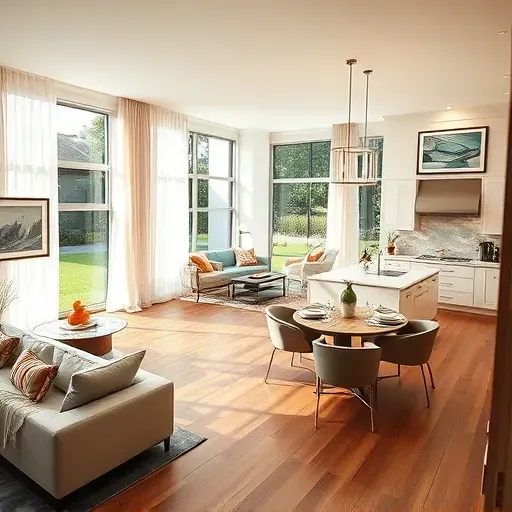 Complete remodeling in Plantation, FL, featuring a modern living space with natural light, neutral colors, and elegant design.