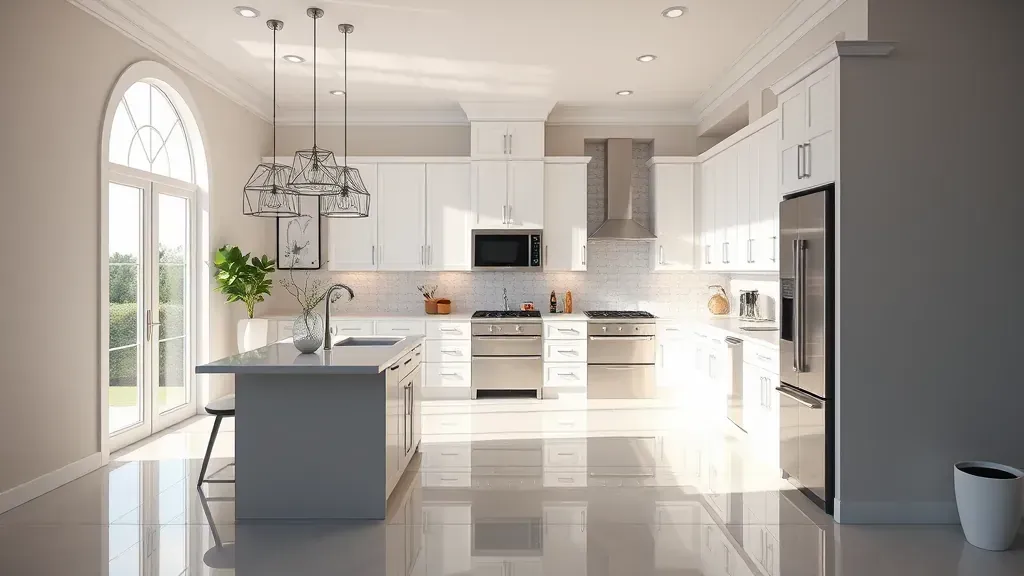 Remodeling in Sunrise, FL with modern kitchen and spacious living area design.