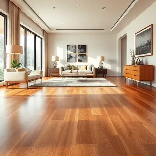 Freshly installed smooth hardwood flooring with rich wood grain in a modern upscale Coral Springs home featuring natural light, minimal decor, and contemporary style