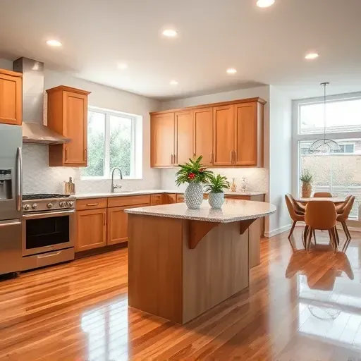 Modern kitchen remodel in Margate FL with granite countertops, stainless steel appliances, and natural light.