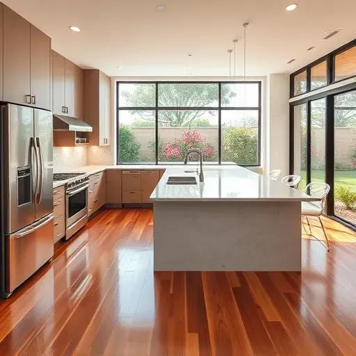 Remodeled Coral Springs kitchen with modern cabinetry, sleek quartz countertops, and lush outdoor views.