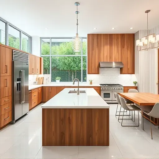 Spacious Coral Springs kitchen with white quartz countertops, stainless steel appliances, hardwood cabinetry, and natural light.
