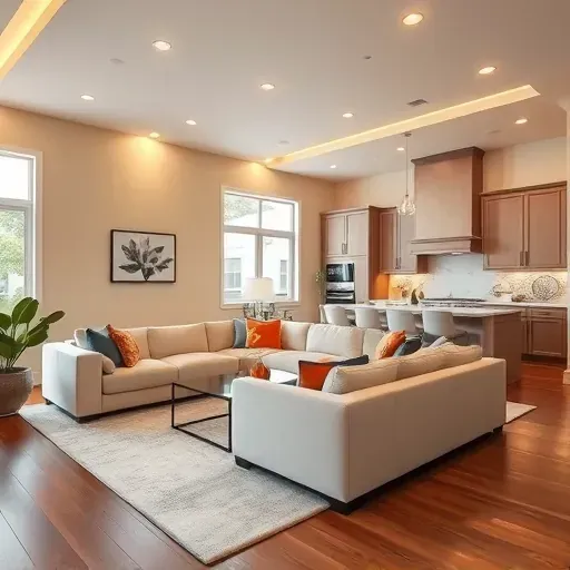 Beautifully remodeled living room in Lauderhill FL featuring modern design, high-end furniture, and elegant decor.