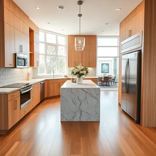 Modern Coral Springs kitchen with granite countertops, custom cabinetry, stainless steel appliances, and bright dining nook.