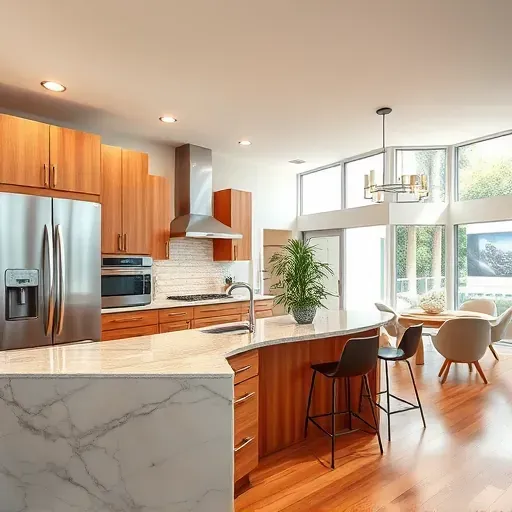 Remodeled kitchen in Coral Springs with granite countertops, custom cabinetry, stainless steel appliances, and spacious island.