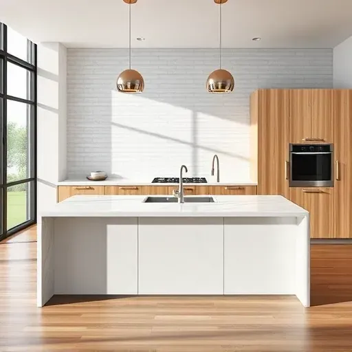 Newly installed high-end kitchen island in Coral Springs featuring marble countertops, modern stainless appliances, and stylish lighting