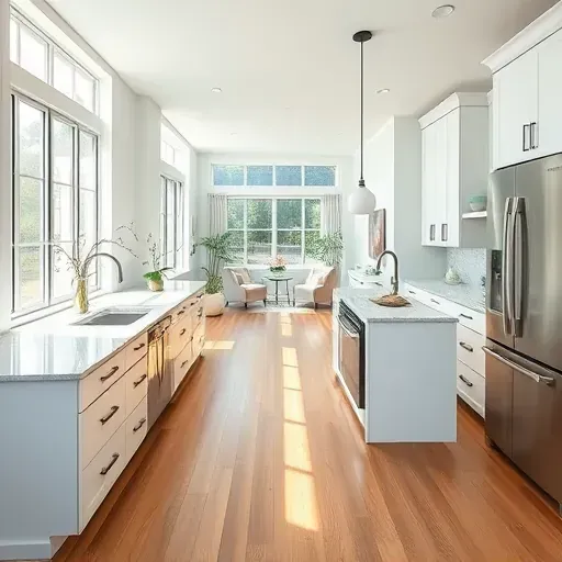 Modern Boca Raton kitchen with quartz countertops, stainless steel appliances, and elegant coastal decor.