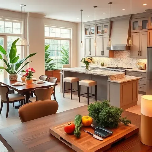 Modern Coconut Creek kitchen with granite countertops, stainless steel appliances, and elegant dining area decor.