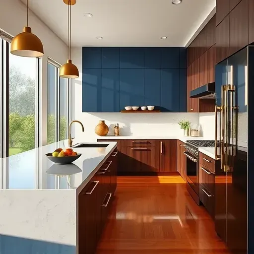 Modern kitchen remodel in Kendall FL featuring sleek appliances, elegant cabinetry, and polished quartz countertops.