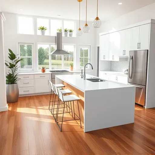 Remodeled kitchen in Coral Springs with modern cabinetry, quartz countertops, stainless appliances, and elegant decor.