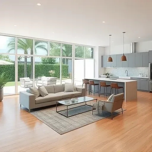 Renovated interior of a Coral Springs, FL home showcasing modern design and sleek finishes with natural light.