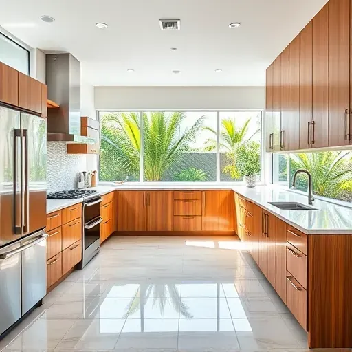 Renovated high-end kitchen in Coral Springs FL with quartz countertops, stainless steel appliances, and custom cabinetry.