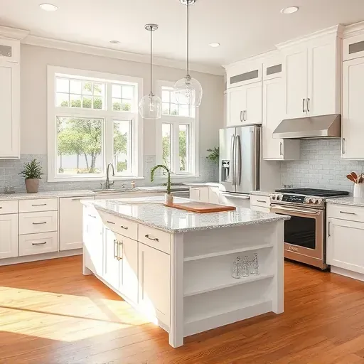 Recently remodeled kitchen in Coral Springs FL with granite countertops, stainless steel appliances, and white shaker cabinets.
