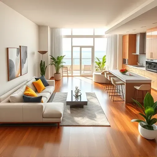 Remodeled modern living space in Sunny Isles Beach with open layout, elegant furniture, and ocean views.