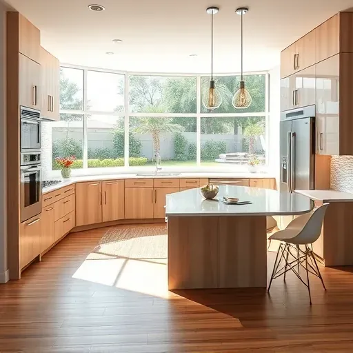 Modern renovated Coral Springs kitchen with quartz countertops, light wood cabinetry, stainless steel appliances, and natural light