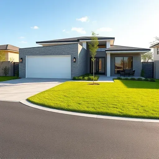 Newly completed modern residential home in Coral Springs FL with landscaped yard, stylish driveway, and elegant architecture
