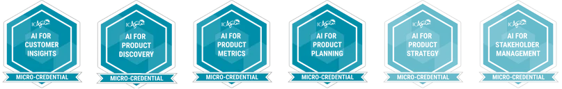 Full AI for Product Skills Collection series badges ICAgile