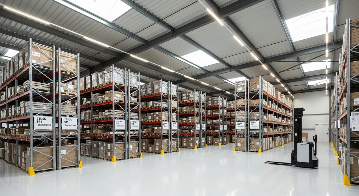 Warehouse workers cleaning and maintaining equipment during peak season