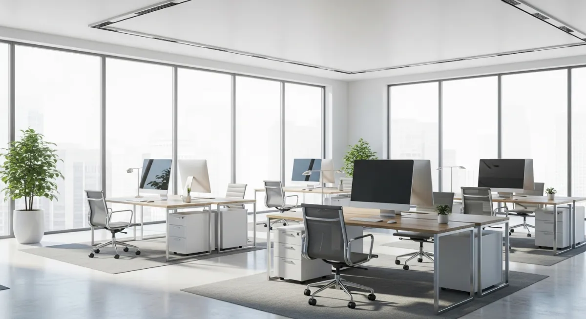 Professional deep cleaning in a commercial office setting