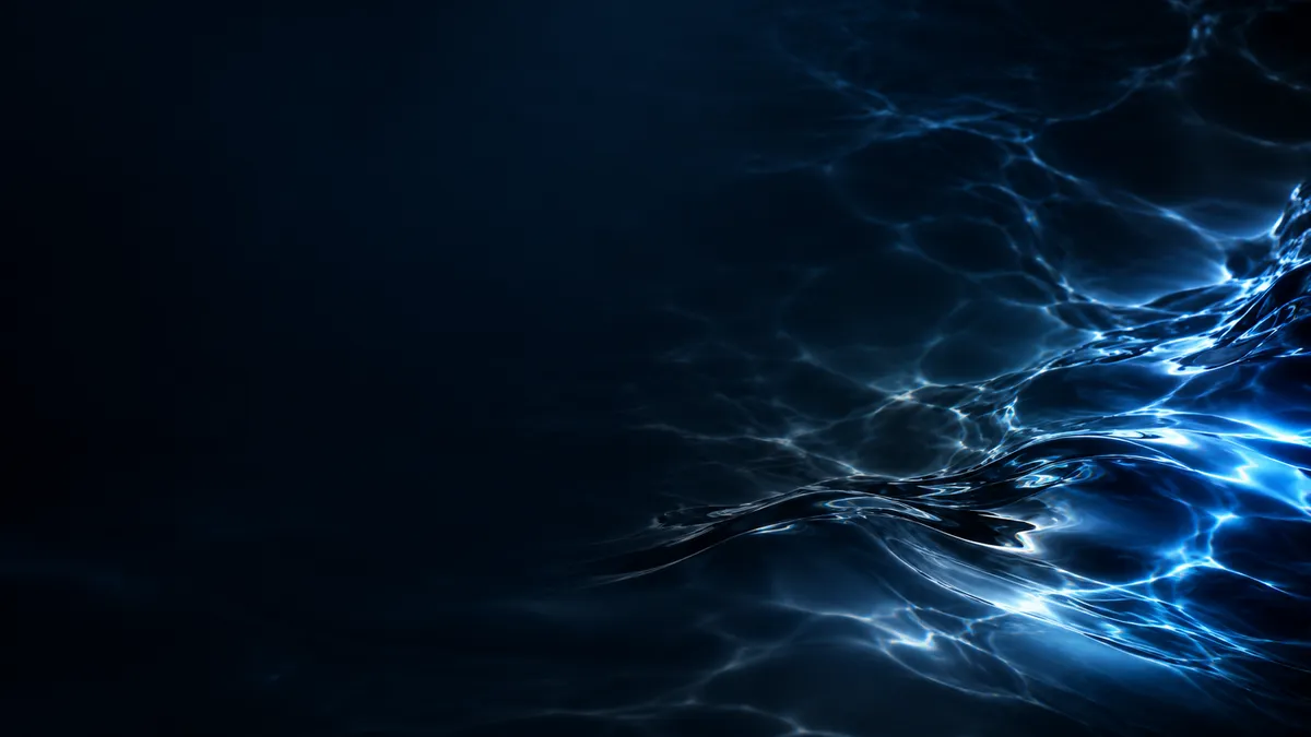 Blue water visual placeholder for the founder audio series