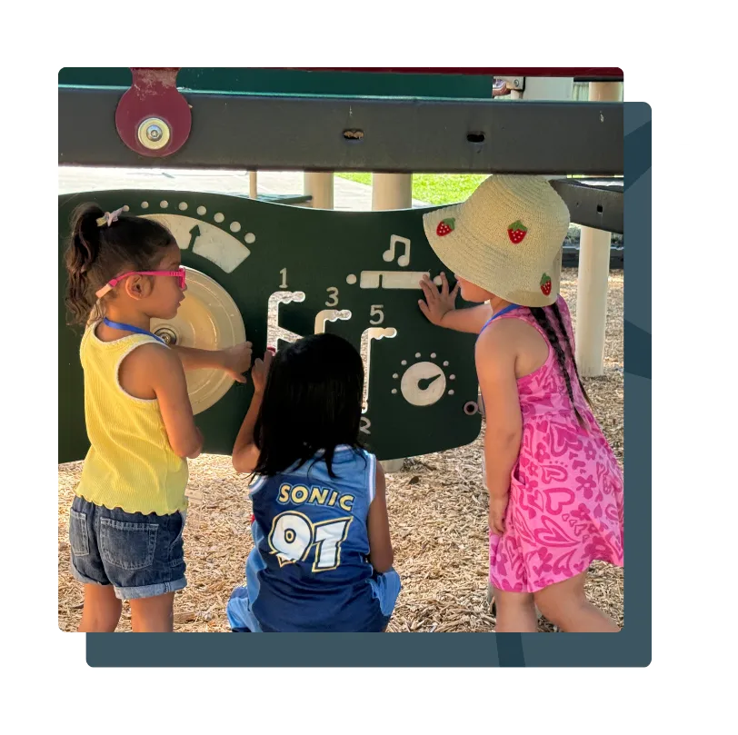 childcare friends outside playing