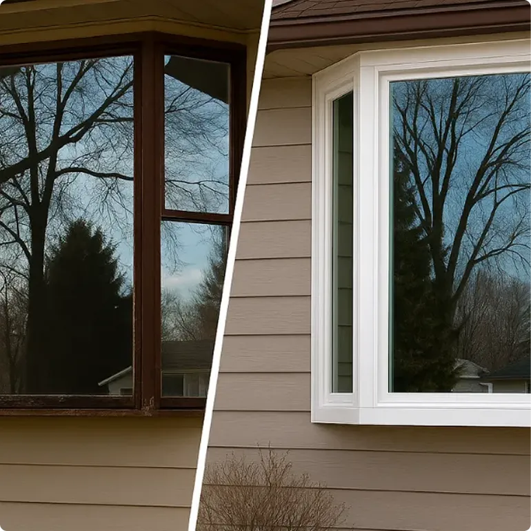 Before and after bathroom transformations by Rhode Island Bath & Shower showcasing dramatic improvements