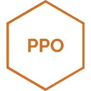 orange hexagon with PPO text