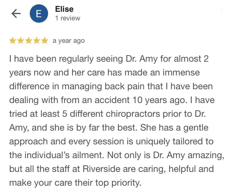 Riverside Chiropractic Chiropractor Review