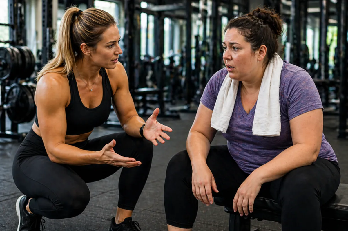 Frustrated personal training client